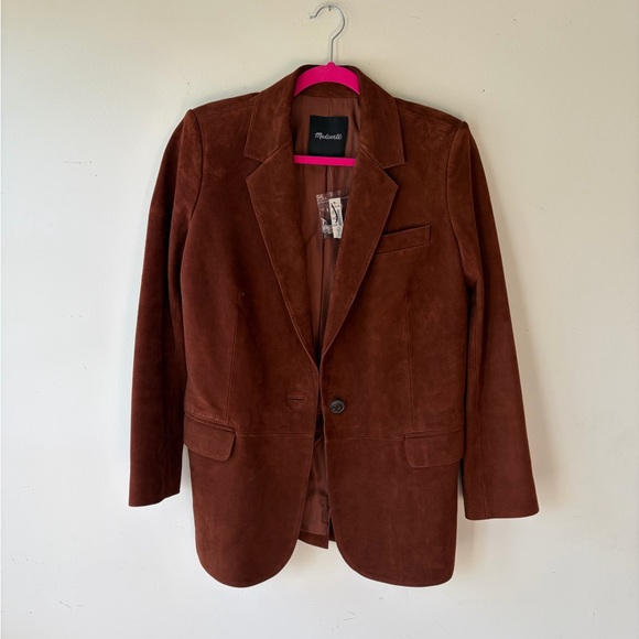 NWT! MADEWELL The Kline Brown Suede Blazer Size 4 - Picture 7 of 11